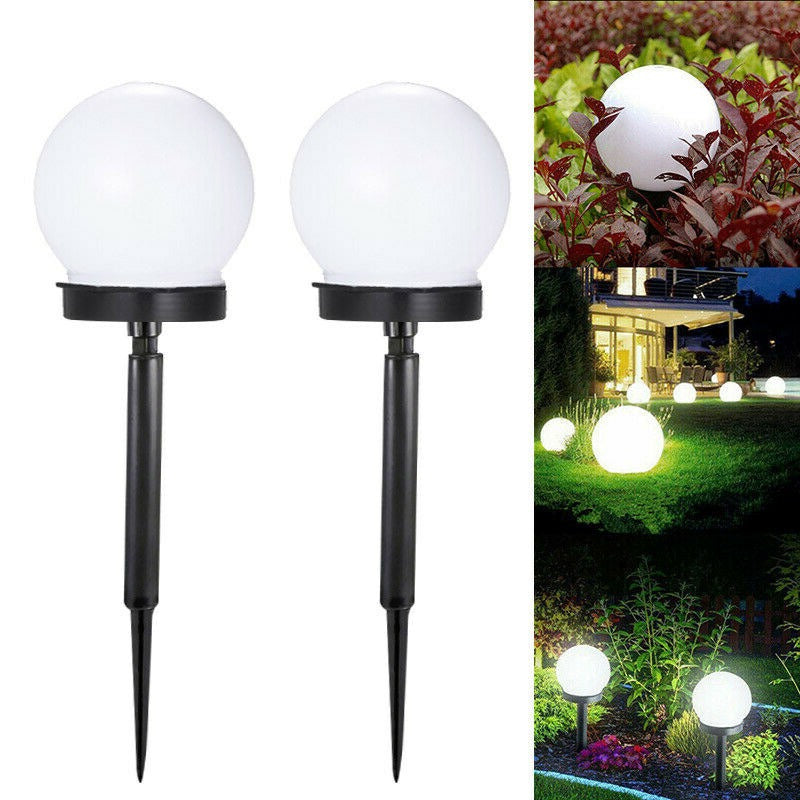 Waterdichte LED solarlampen in de tuin, modern design, milieuvriendelijk, set van 3, ideaal voor buitenverlichting.
