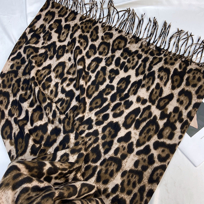Dames XL sjaal met luipaardprint