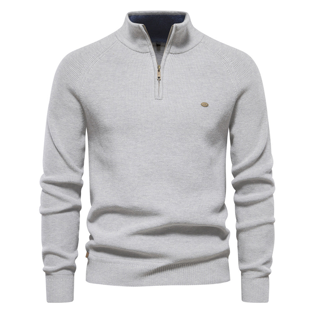 Comfortabele heren half-zip trui met luxe uitstraling, ideaal voor de koude seizoenen en lente.