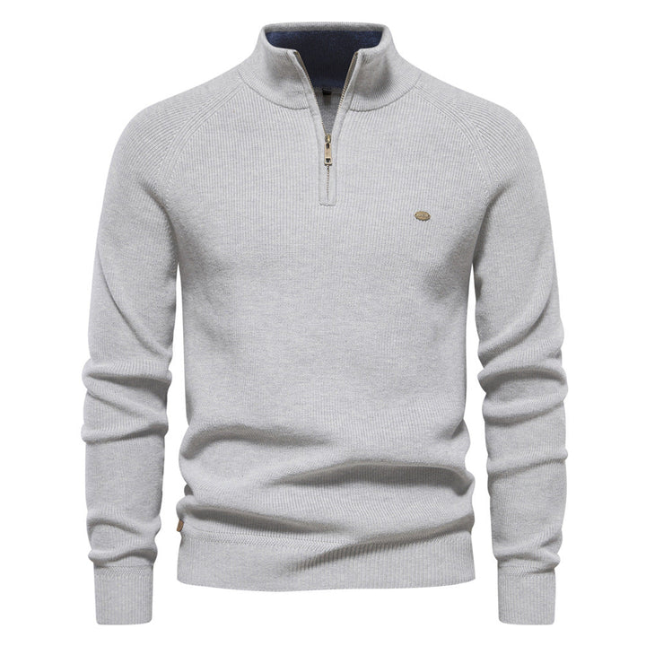 Comfortabele heren half-zip trui met luxe uitstraling, ideaal voor de koude seizoenen en lente.
