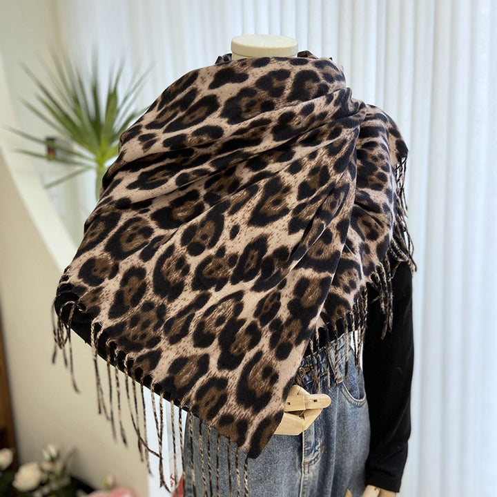 Dames XL sjaal met luipaardprint