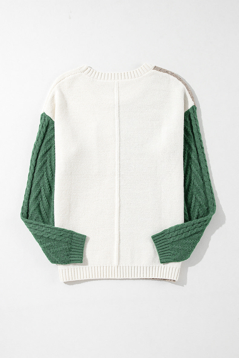 Dames Kabelgebreide Top met Kleuraccent