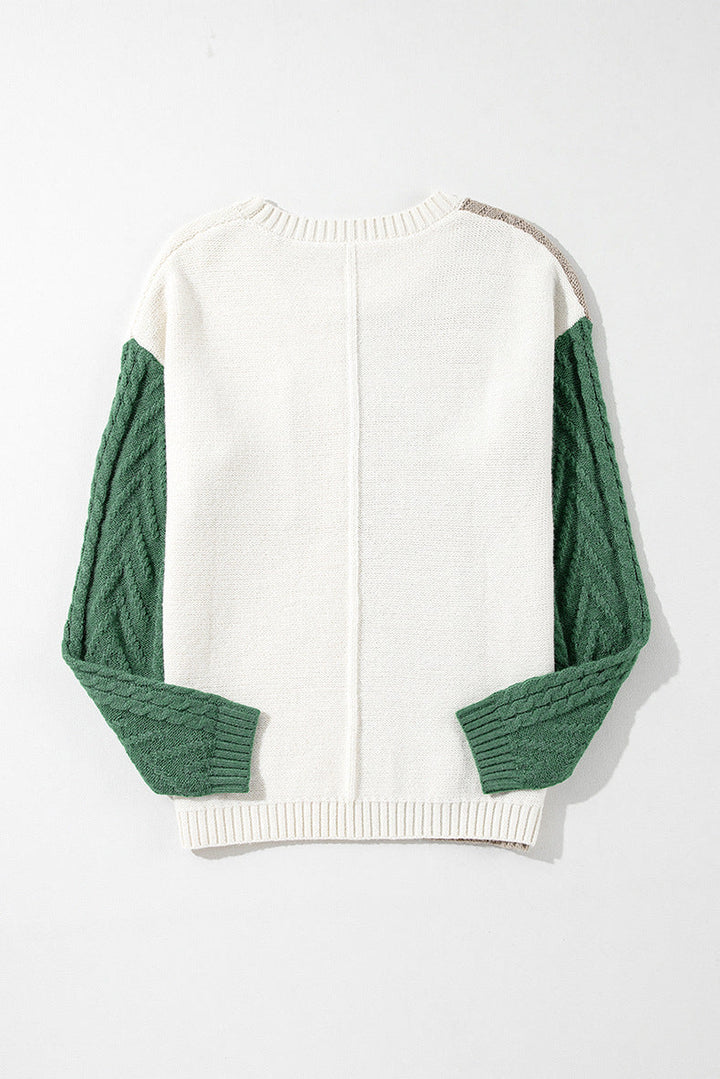 Dames Kabelgebreide Top met Kleuraccent