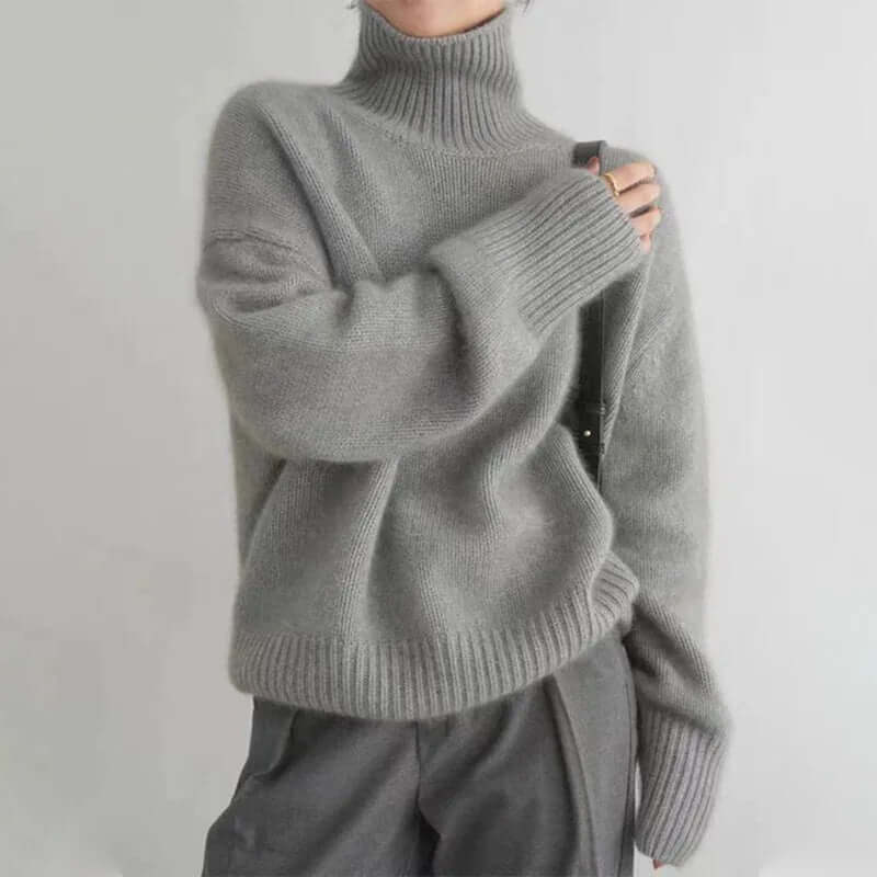 Dames elegant getailleerde coltrui trui