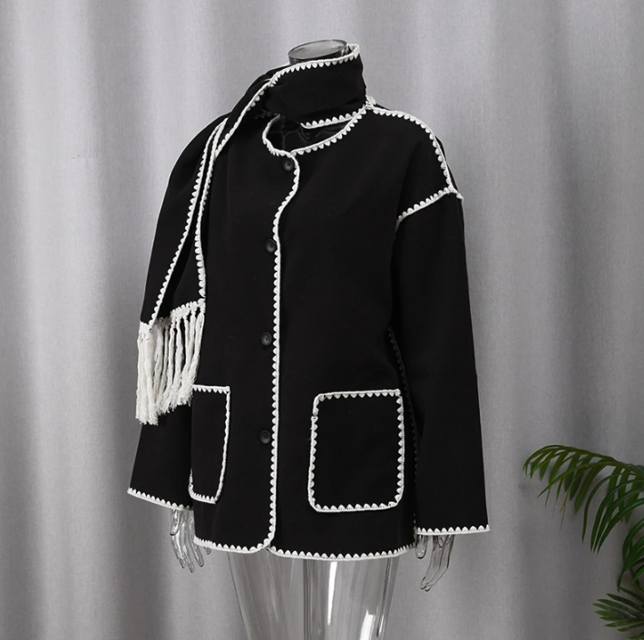 Dames Elegante Statement Jas Lang