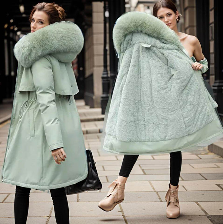 Dames Elegante Winterjas met Kunstbont