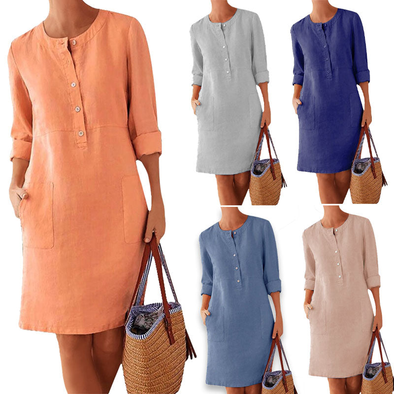 Luchtige damesjurk, de Adelle™ zomerjurk, ideaal als casual jurk of strandjurk, modieus en comfortabel.