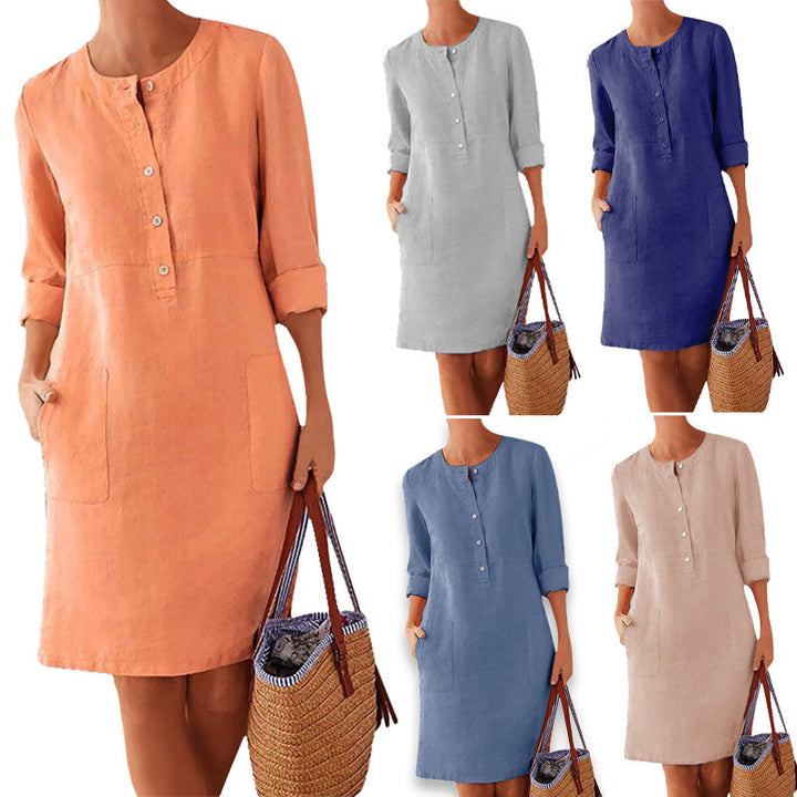 Luchtige damesjurk, de Adelle™ zomerjurk, ideaal als casual jurk of strandjurk, modieus en comfortabel.
