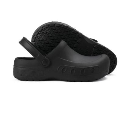 Detail van de antislip GripChef zool, voor superieure grip en veiligheid in de professionele keuken.