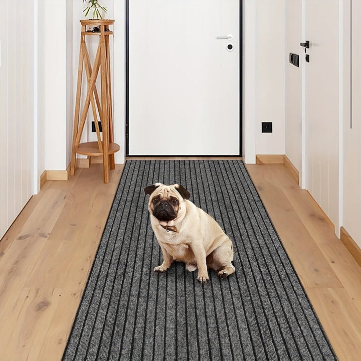 Onderhoudsvriendelijke antislip loper met strepen, wasbaar, geschikt voor keuken of balkon.