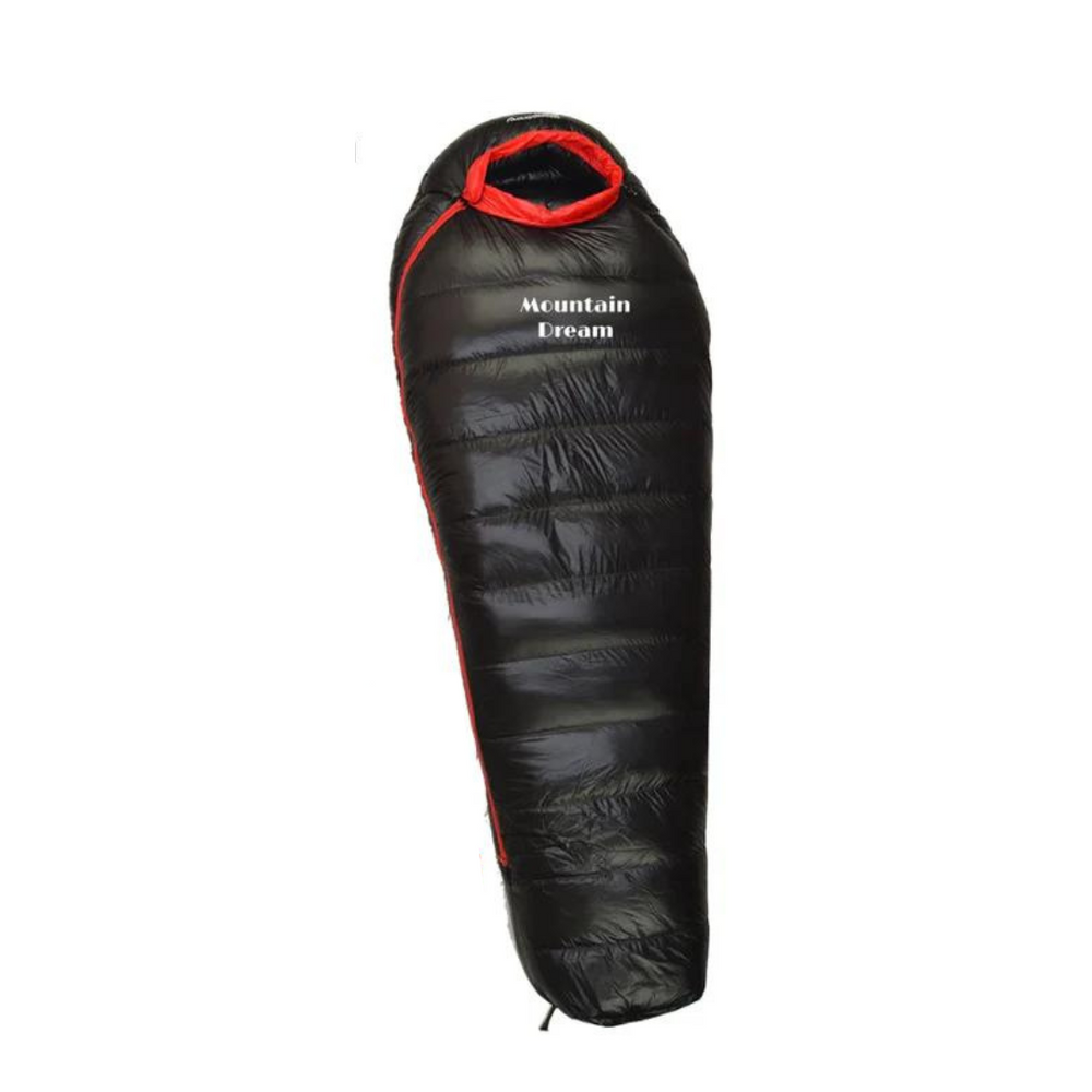 ArcticNest winterslaapzak, 210x80cm, wit, geïsoleerde capuchon, eendendons, ideaal outdooraccessoire voor winteravonturen