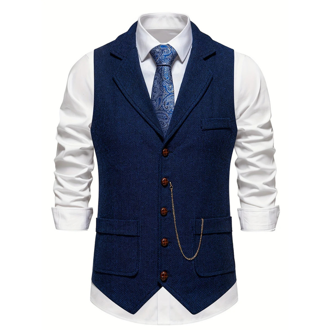Veelzijdig mouwloos vest voor heren, V-hals, elegant design, perfect voor elke gelegenheid