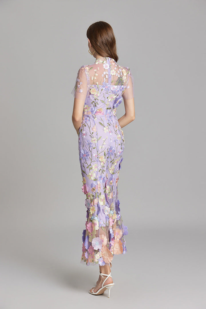 Elegante mouwloze damesjurk, geborduurd, vloeiend silhouet, veelzijdig voor elke gelegenheid
