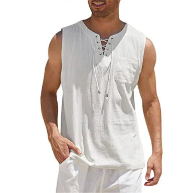 Licht en ademend mouwloos tanktop voor heren, ideaal voor strandactiviteiten, casual kleding of workouts.