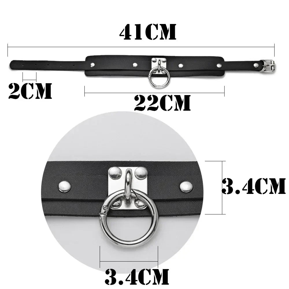 Opvallende Choker in moderne punk-stijl, elegante schakelketting, rond design, zinklegering, veelzijdig accessoire.