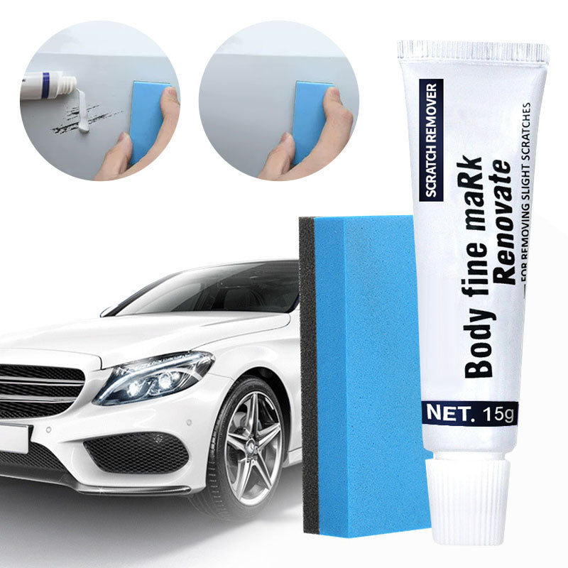 Autolak Krassen Reparatiepasta, effectieve krasverwijdering met witte pasta op spons, perfecte glansbescherming voor auto's