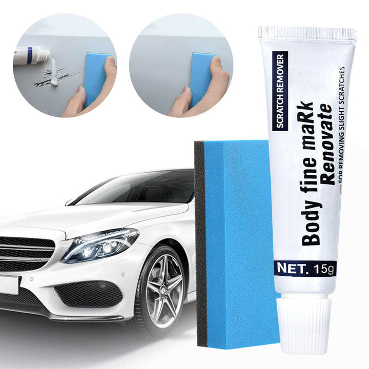 Autolak Krassen Reparatiepasta, effectieve krasverwijdering met witte pasta op spons, perfecte glansbescherming voor auto's
