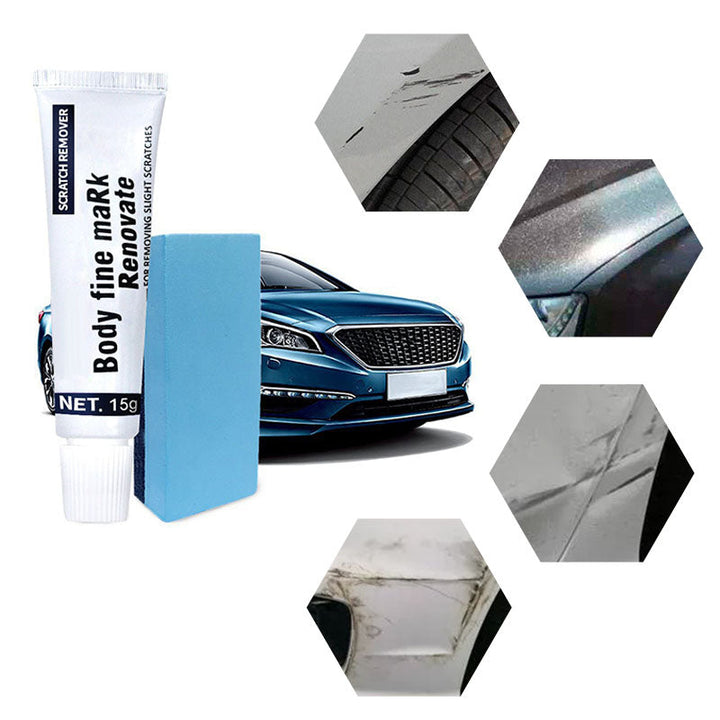 Autolak Krassen Reparatiepasta, effectieve krasverwijdering met witte pasta op spons, perfecte glansbescherming voor auto's