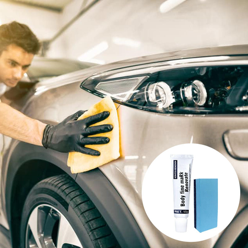Autolak Krassen Reparatiepasta, effectieve krasverwijdering met witte pasta op spons, perfecte glansbescherming voor auto's