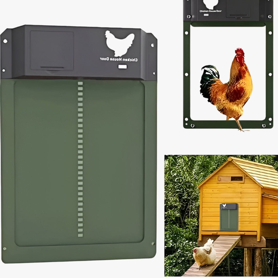 Geavanceerd kippenluik met lichtsensor, voor optimale veiligheid en gemak in uw tuin.
