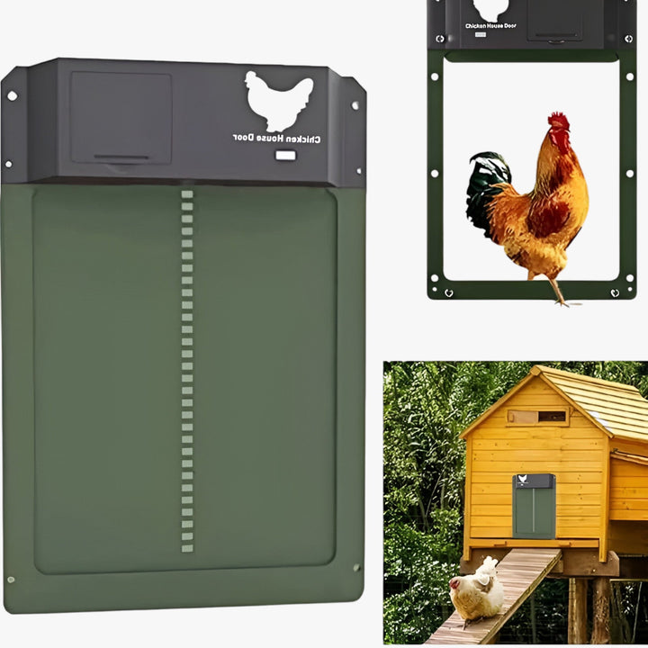 Geavanceerd kippenluik met lichtsensor, voor optimale veiligheid en gemak in uw tuin.
