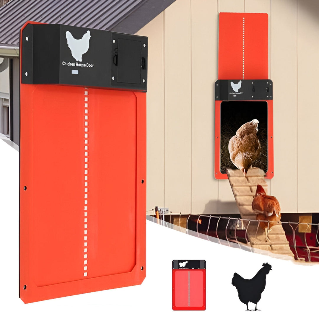 Tijd besparend automatisch kippenluik met lichtsensor, onmisbaar voor boerderijen en tuinen.