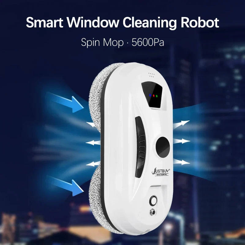 Efficiënte raamreinigingsrobot met 5600Pa zuigkracht en intelligente navigatie voor optimale glasreiniging.