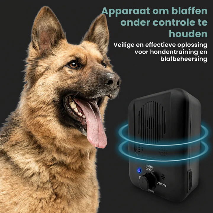 Compacte, diervriendelijke automatische blafstopper voor honden. Effectief in het verminderen van overmatig geblaf.