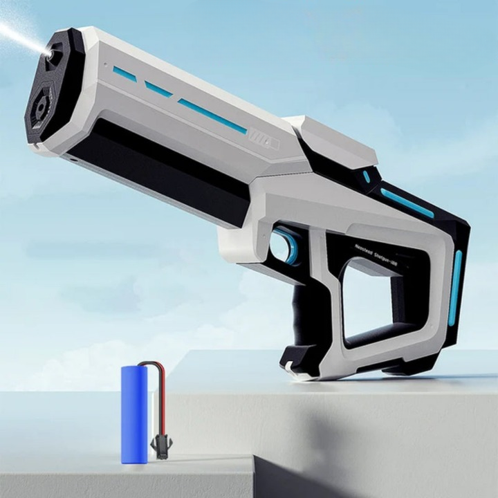 Automatisch waterpistool met 1L tank, 10m bereik, stijlvol design, ideaal voor zomerse watergevechten buiten.