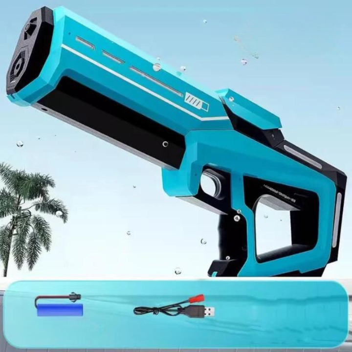 Automatisch waterpistool met 1L tank, 10m bereik, stijlvol design, ideaal voor zomerse watergevechten buiten.