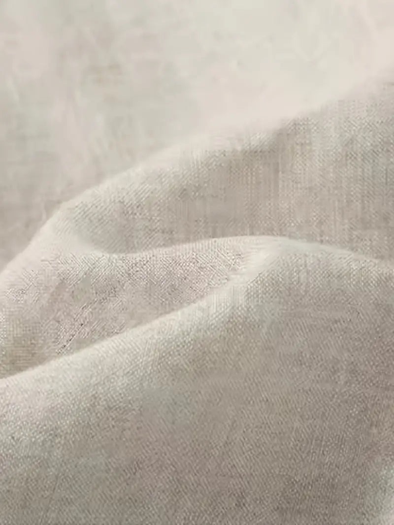 Heren Baggy Linnen Broek, losse pasvorm, ademend materiaal, trendy look, kaki kleur, veelzijdig te combineren.