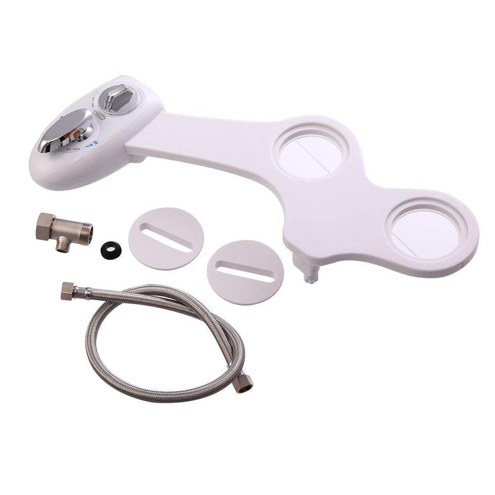 Bidet toilet opzetstuk met roestvrijstalen accessoire en zelfreinigende sproeiers voor eenvoudige montage en efficiënte reiniging