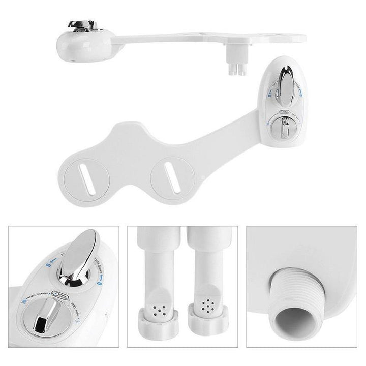 Bidet toilet opzetstuk met roestvrijstalen accessoire en zelfreinigende sproeiers voor eenvoudige montage en efficiënte reiniging