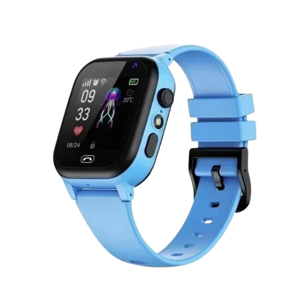 Stevig spatwaterdicht kinder smartwatch met kleurrijk scherm, spelletjes en comfortabele siliconen band, perfect voor actief kind.