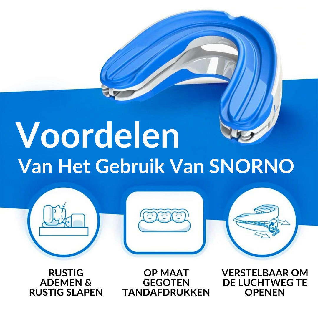 Effectieve blauwe snurkstop beugel voor een ongestoorde nachtrust; comfortabel en duurzaam.