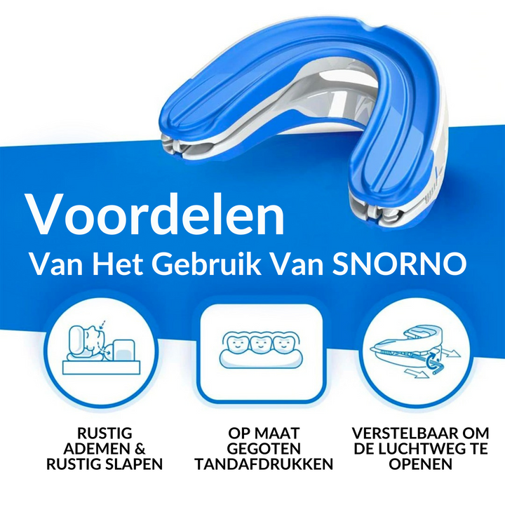 Effectieve blauwe snurkstop beugel voor een ongestoorde nachtrust; comfortabel en duurzaam.