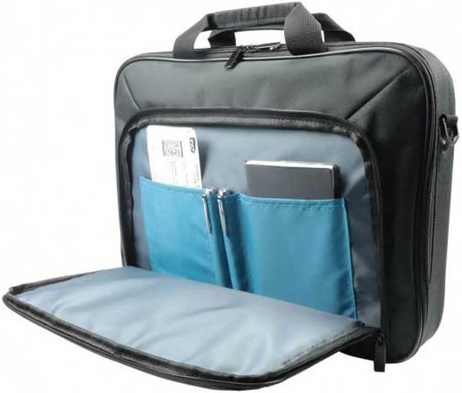 Draagbare blauwe clamshell laptoptas voor 14-15.6 inch. Ideaal voor veilig transport en organisatie.