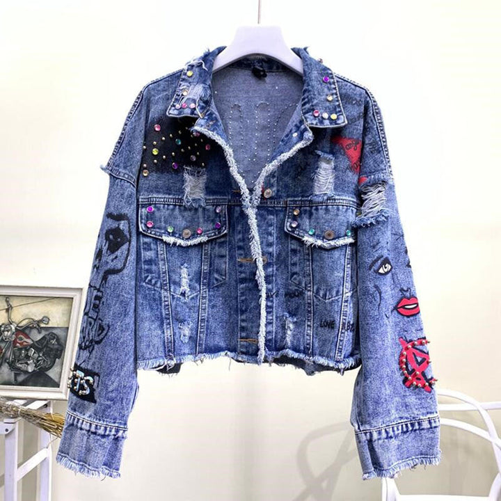Stijlvolle MimisJacket dames spijkerjas in blauw. Trendy outerwear voor casual mode, geschikt voor lente en zomer.