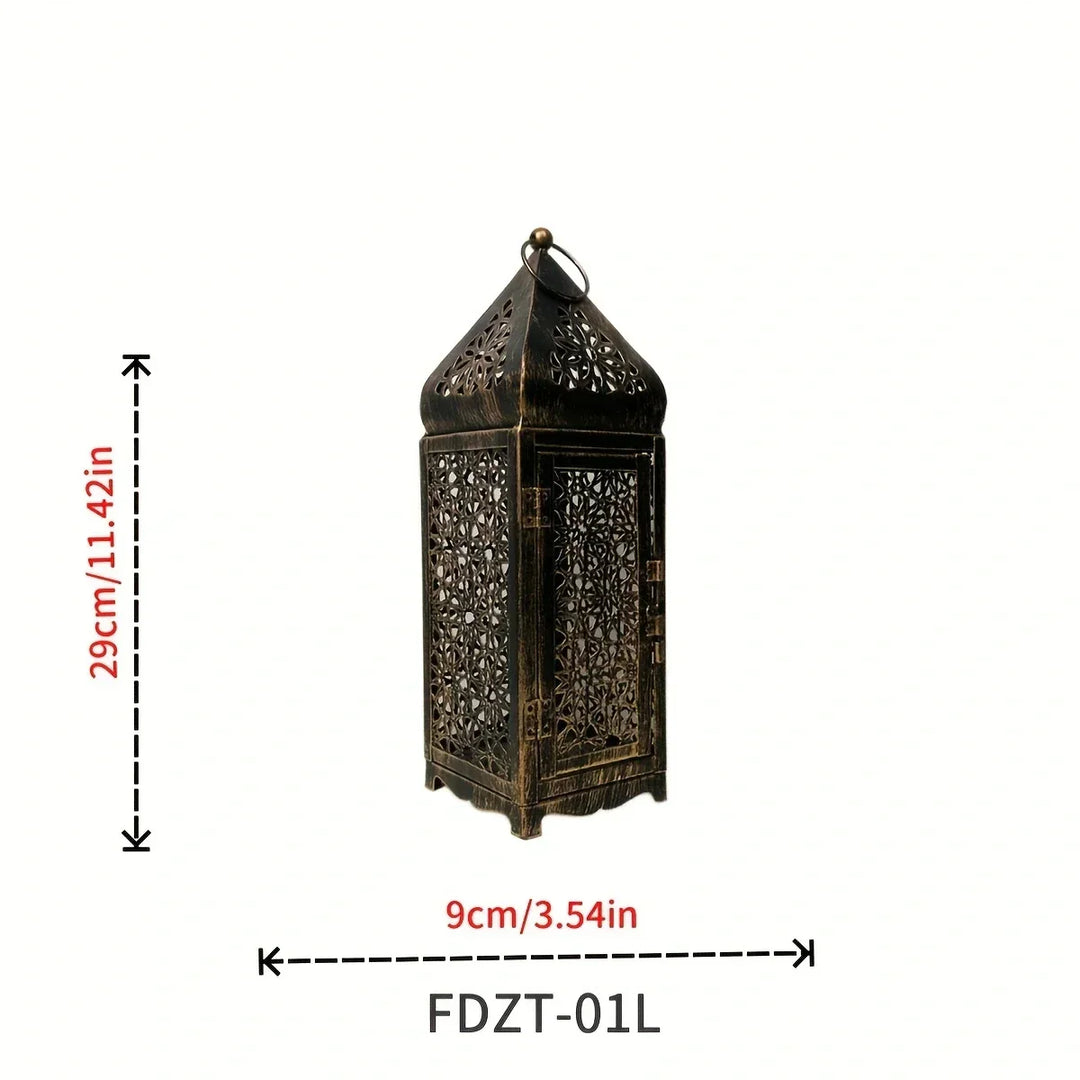 Uniek bronzen vintage windlicht 'Victor' van metaal, een handgemaakte kaarsenhouder voor gezellige sfeer in huis.