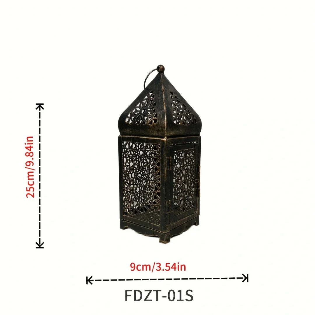 Authentiek bronzen vintage windlicht 'Victor', een tijdloos interieurstuk voor sfeervolle verlichting en decoratie.