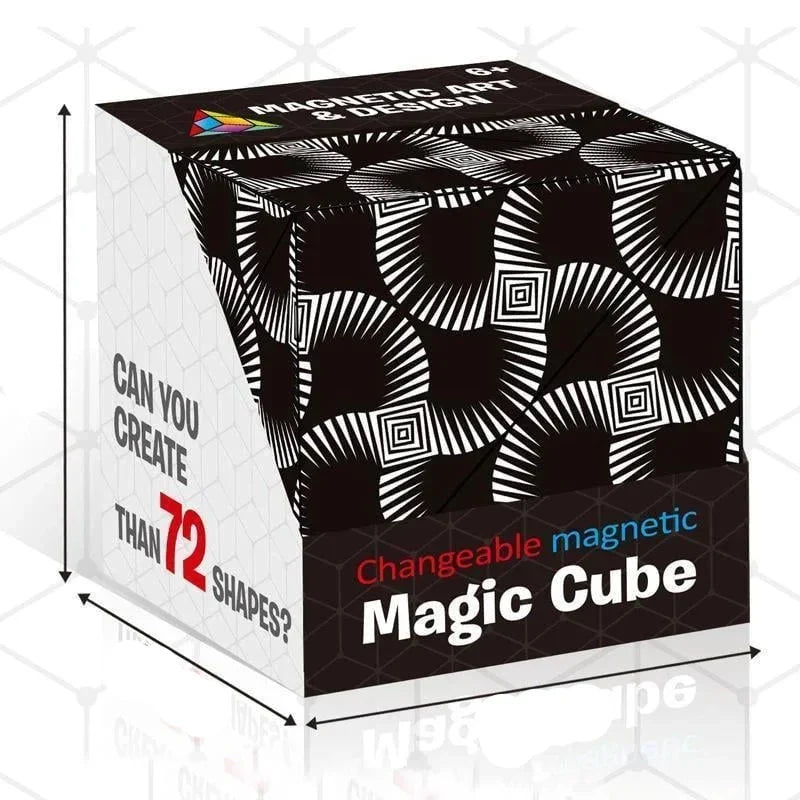Magnetische toverkubus als veelzijdig puzzelspeelgoed in verschillende vormen en kleuren.