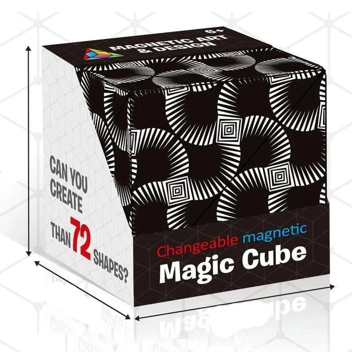 Magnetische toverkubus als veelzijdig puzzelspeelgoed in verschillende vormen en kleuren.