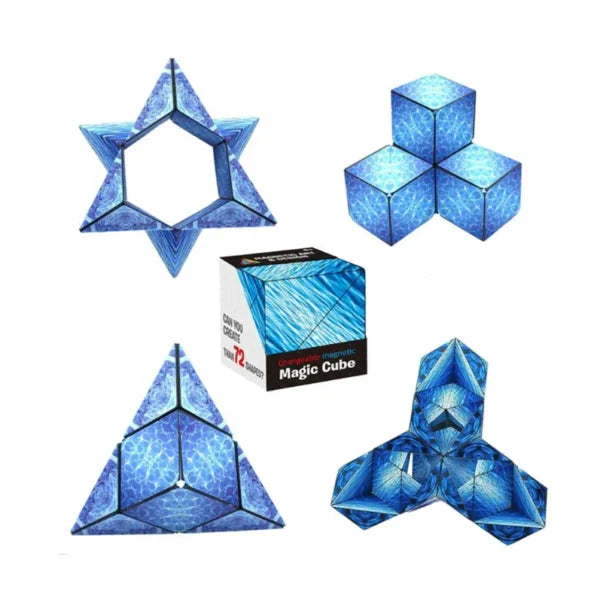 Magnetische toverkubus als veelzijdig puzzelspeelgoed in verschillende vormen en kleuren.