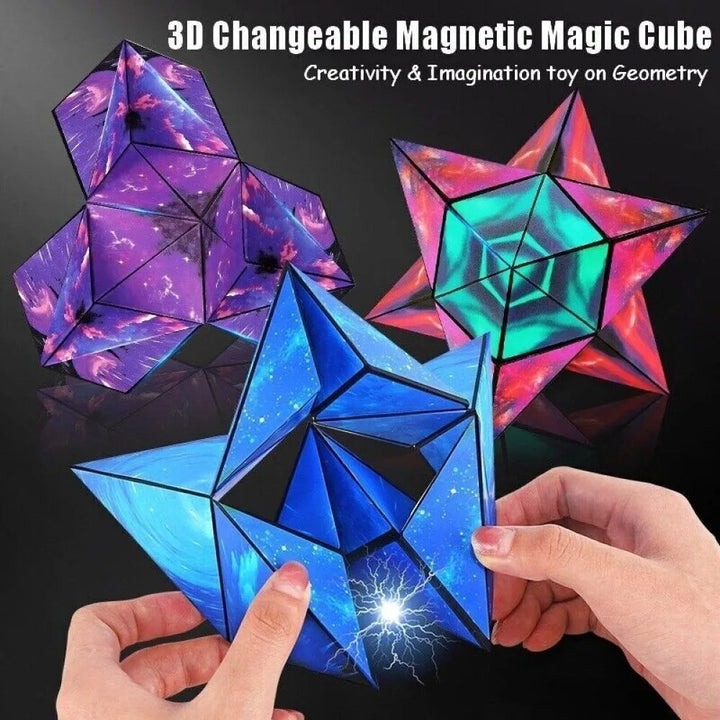 Magnetische toverkubus als veelzijdig puzzelspeelgoed in verschillende vormen en kleuren.