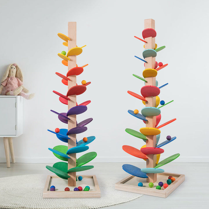 Kleurenrijke Montessori Regenboog Marmeren Houten Toren, educatief voor kinderen, stimuleert motorische vaardigheden en visuele waarnemi