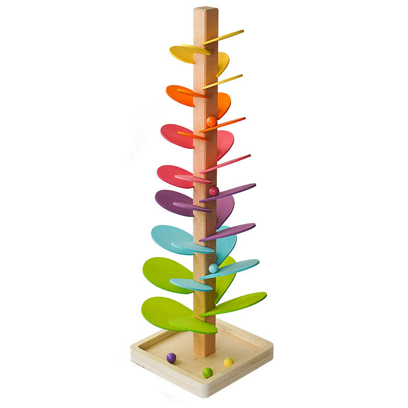 Kleurenrijke Montessori Regenboog Marmeren Houten Toren, educatief voor kinderen, stimuleert motorische vaardigheden en visuele waarnemi