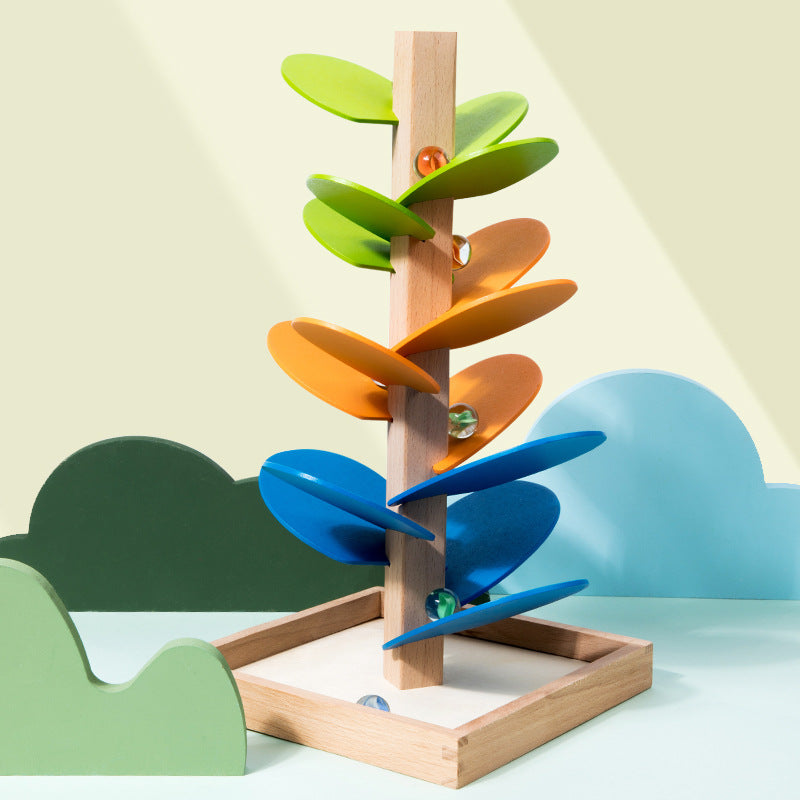 Kleurenrijke Montessori Regenboog Marmeren Houten Toren, educatief voor kinderen, stimuleert motorische vaardigheden en visuele waarnemi