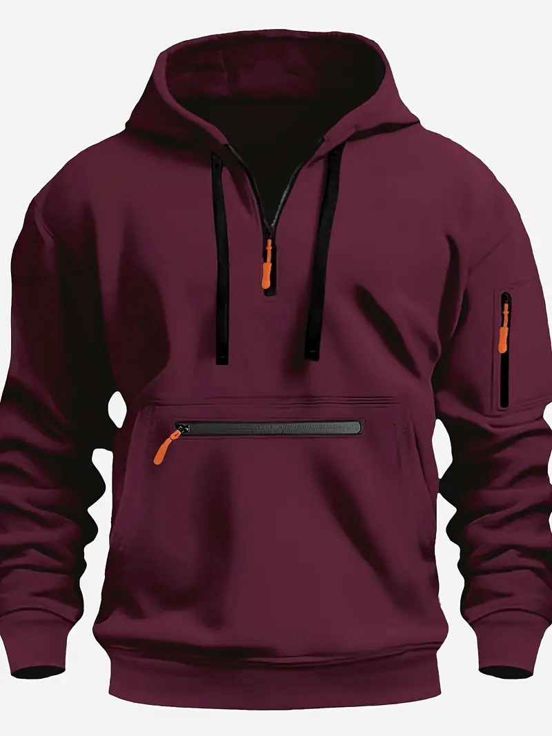 Heren Comfortabele Hoodie met Halve Rits