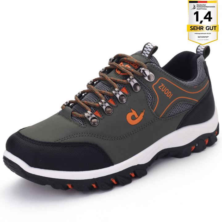 OrthoQuest Camouflage orthopedische wandelschoen met schokdempende zool en ergonomisch ontwerp voor unisex comfort.