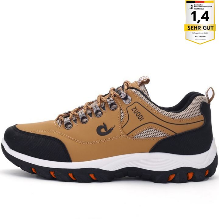 OrthoQuest Camouflage orthopedische wandelschoen met schokdempende zool en ergonomisch ontwerp voor unisex comfort.